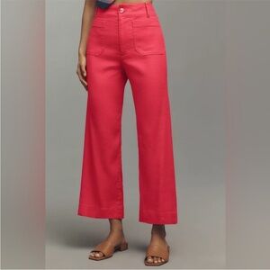 NWT! Anthropologie The Colette Linen Blend Crop Wide-Leg Pants by Maeve 🔹